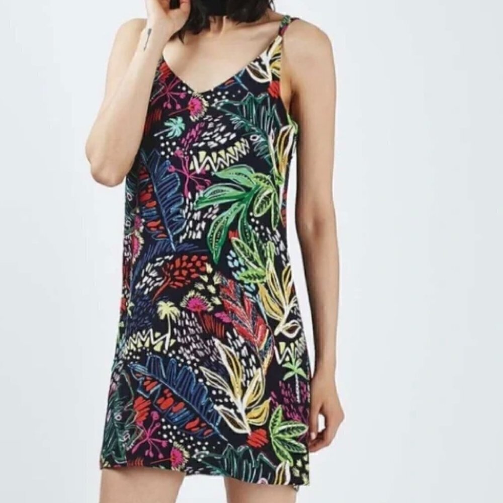 Topshop Floral Sleeveless Dress